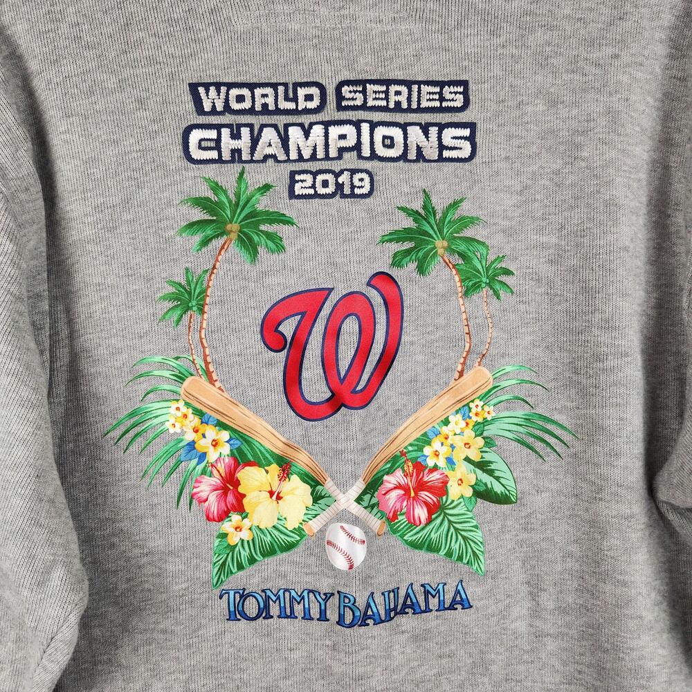 Washington Nationals Tommy Bahama Sweatshirt Mens XL Gray MLB World Series Logo